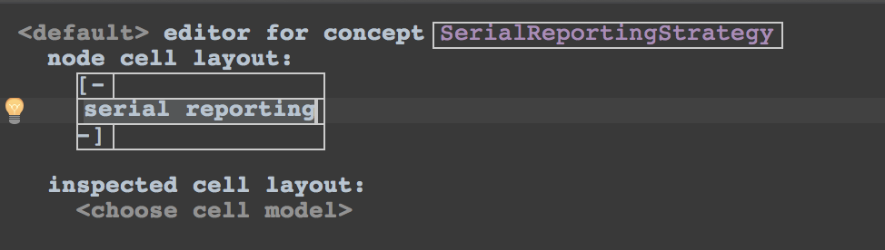 Screenshot of SerialReportingStrategy  editor
